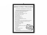 Manic Street Preachers Bournemouth April 2014 Replica Setlist - Setlist