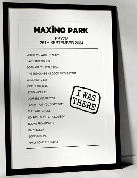 Maxïmo Park 26th September 2024 PRYZM Kingston upon Thames I Was There - Setlist