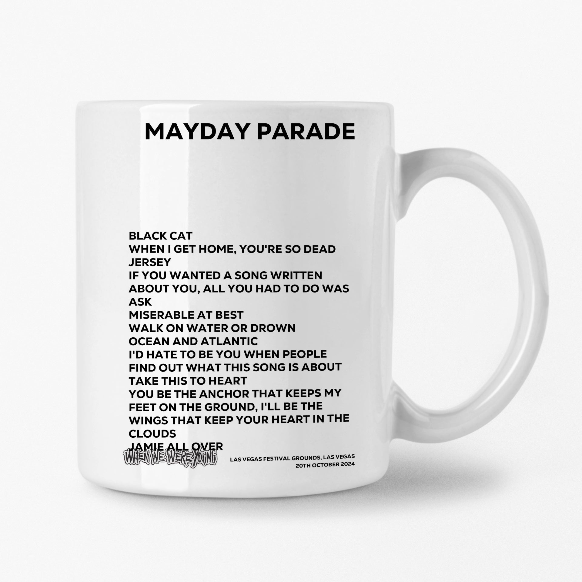 Mayday Parade Las Vegas 20th October 2024 Setlist Mug - Setlist