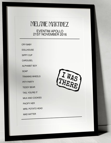 Melanie Martinez 21st November 2016 Eventim Apollo London I Was There - Setlist