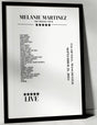 Melanie Martinez September 21, 2024 Co - op Live Manchester Setlist Poster - Setlist