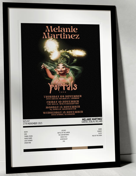 Melanie Martinez The PORTALS Tour 3Arena Dublin 17th November 2023 - Setlist Tour Poster - Setlist