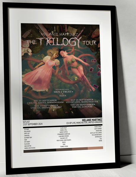 Melanie Martinez The Trilogy Tour Co - op Live Manchester 21st September 2024 - Setlist Tour Poster - Setlist