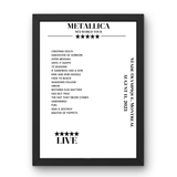 Metallica August 11, 2023 Stade Olympique Montreal Setlist Poster - Setlist