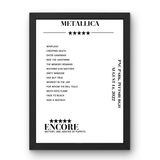 Metallica August 14, 2022 PNC Park Pittsburgh Setlist Poster - Setlist