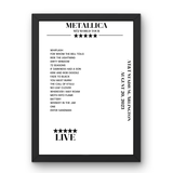 Metallica August 20, 2023 AT&T Stadium Arlington Setlist Poster - Setlist