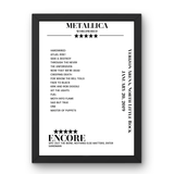 Metallica January 20, 2019 Verizon Arena North Little Rock Setlist Poster - Setlist