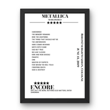 Metallica June 13, 2019 RheinEnergieStadion Cologne Setlist Poster - Setlist