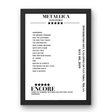 Metallica May 08, 2019 Ippodromo del Galoppo di San Siro Milan Setlist Poster - Setlist