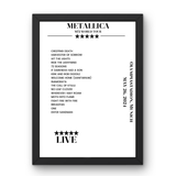 Metallica May 26, 2024 Olympiastadion Munich Setlist Poster - Setlist