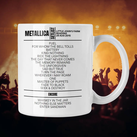 Metallica Reading August 29, 2015 Replica Setlist Mug - Setlist