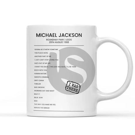 Michael Jackson Bad World Tour Roundhay Park Leeds 29th August 1988 - Setlist Mug - Setlist