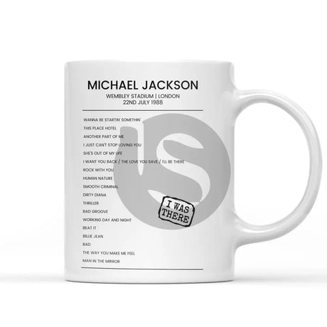 Michael Jackson Bad World Tour Wembley Stadium London 22nd July 1988 - Setlist Mug - Setlist