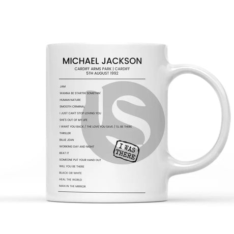 Michael Jackson Dangerous World Tour Cardiff Arms Park Cardiff 5th August 1992 - Setlist Mug - Setlist