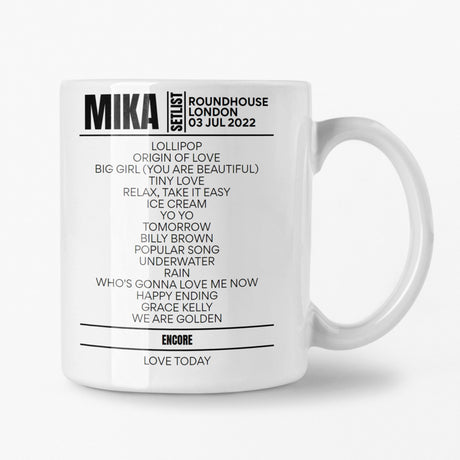 MIKA London July 2022 Setlist Mug - Setlist