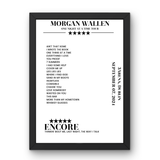 Morgan Wallen September 07, 2024 3Arena Dublin Setlist Poster - Setlist