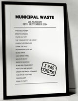 Municipal Waste 28th September 2024 O2 Academy Birmingham I Was There - Setlist