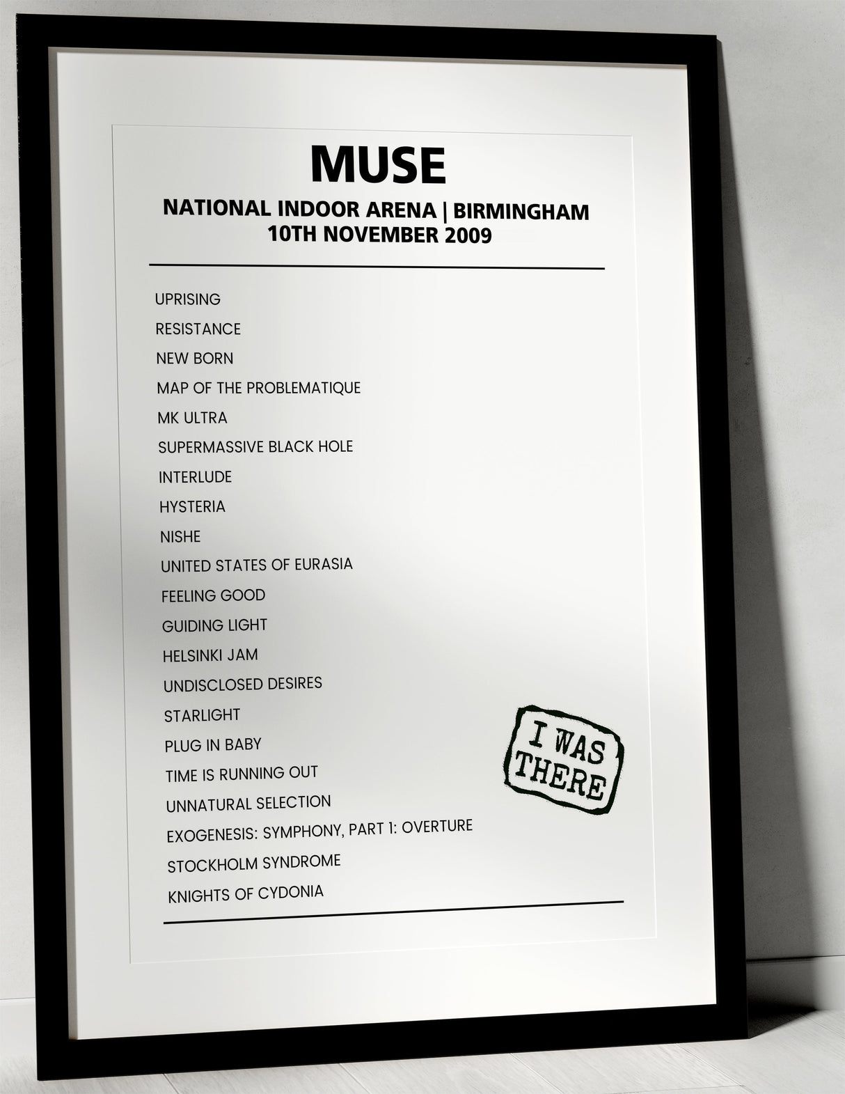 Muse 10th November 2009 National Indoor Arena Birmingham - Alternate - Setlist