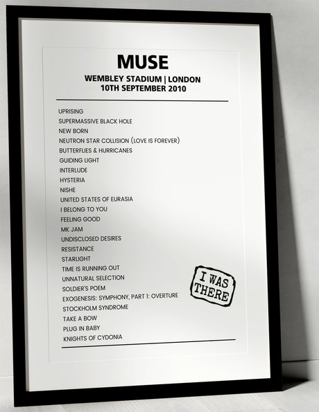 Muse 10th September 2010 Wembley Stadium London - Alternate - Setlist