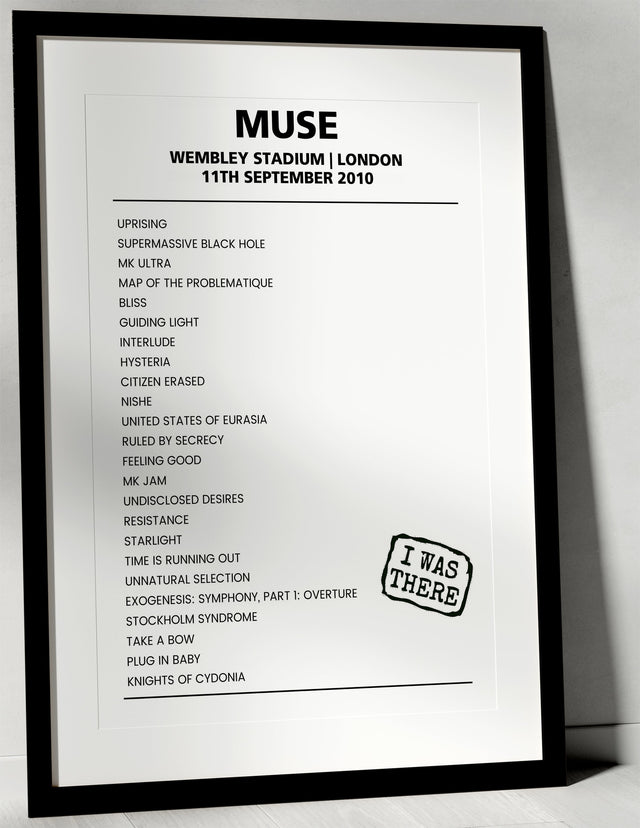 Muse 11th September 2010 Wembley Stadium London - Alternate - Setlist