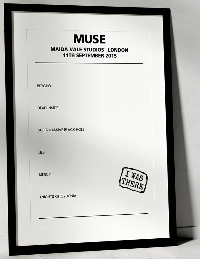 Muse 11th September 2015 Maida Vale Studios London - Alternate - Setlist