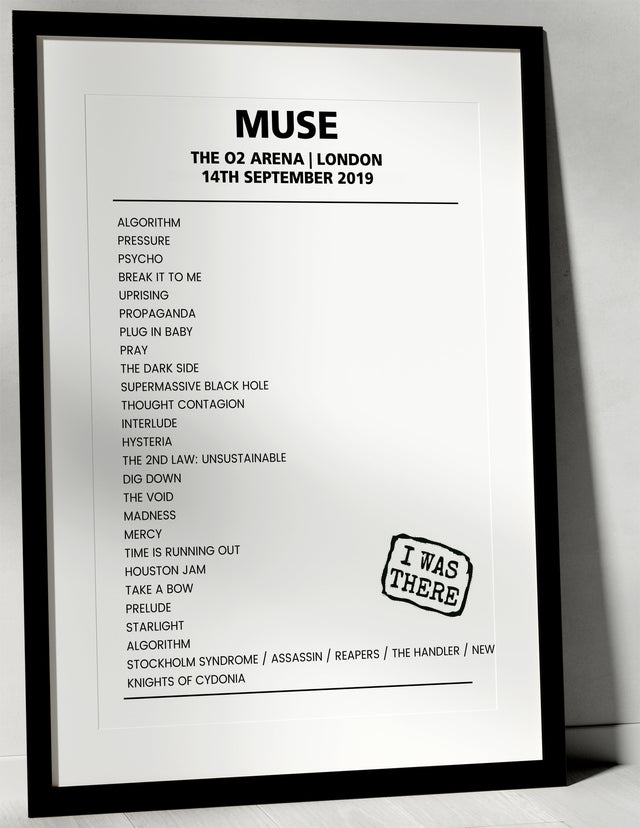 Muse 14th September 2019 The O2 Arena London - Alternate - Setlist