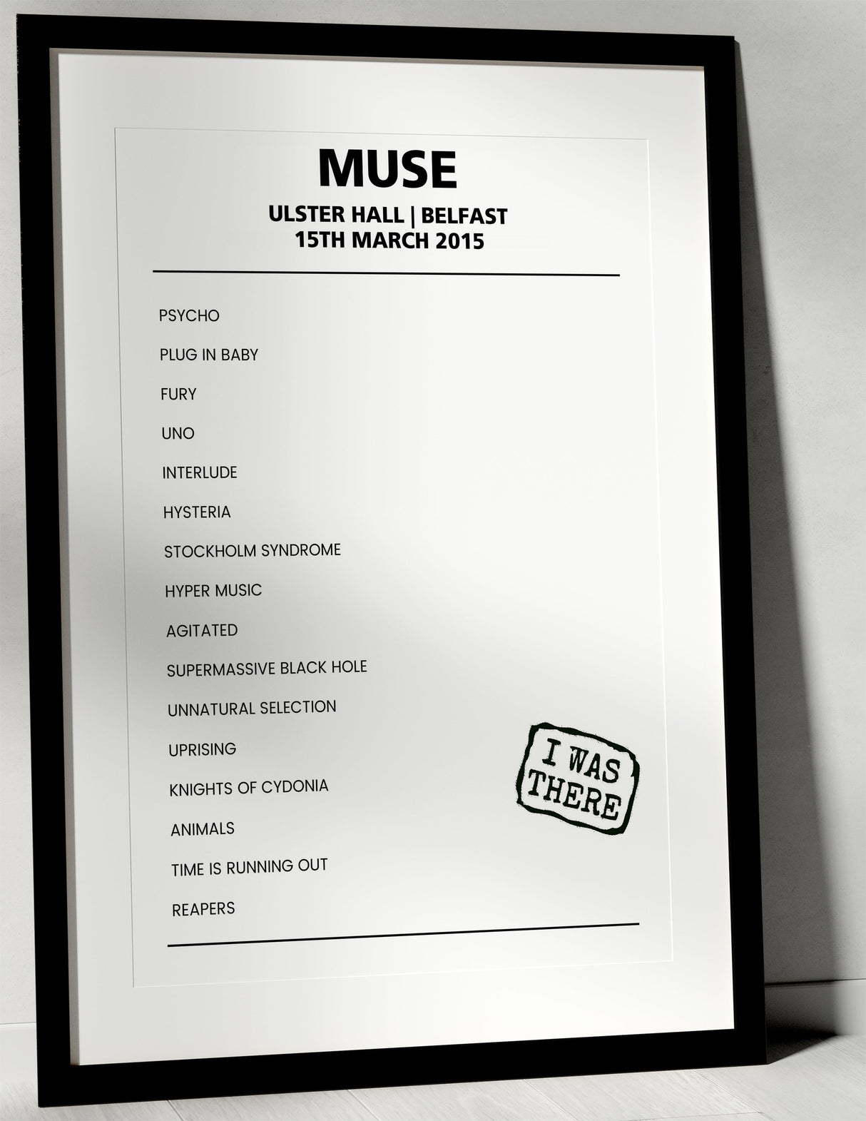 Muse 15th March 2015 Ulster Hall Belfast - Alternate - Setlist