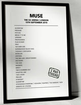 Muse 15th September 2019 The O2 Arena London - Alternate - Setlist