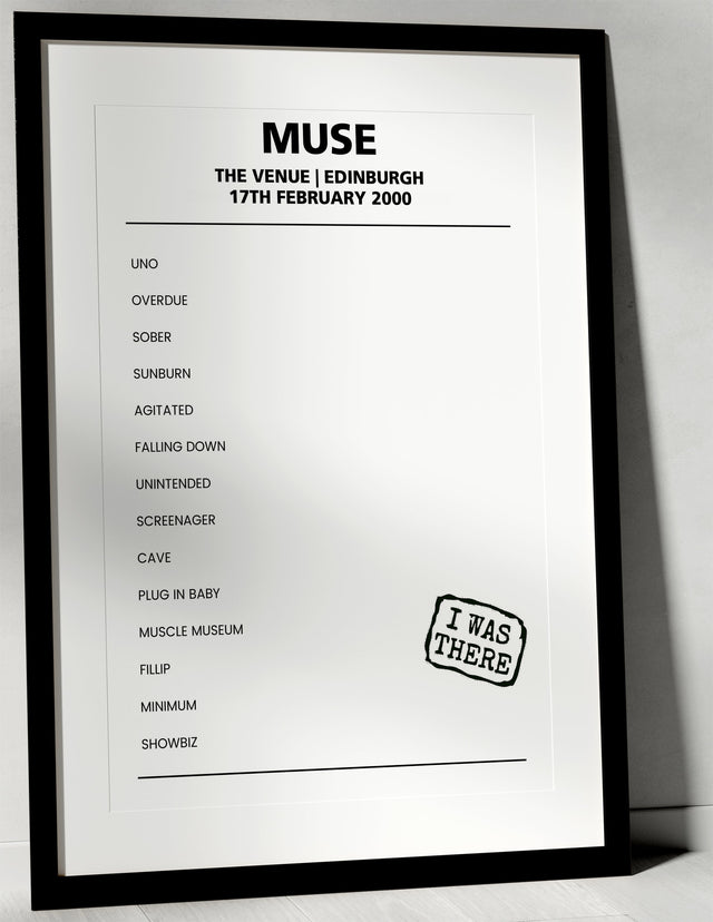 Muse 17th February 2000 The Venue Edinburgh - Alternate - Setlist