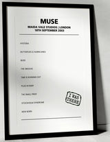 Muse 18th September 2003 Maida Vale Studios London - Alternate - Setlist