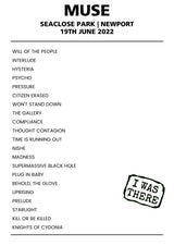 Muse 19th June 2022 Seaclose Park Newport - Alternate - Setlist