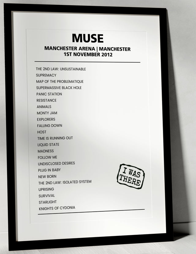 Muse 1st November 2012 Manchester Arena Manchester - Alternate - Setlist