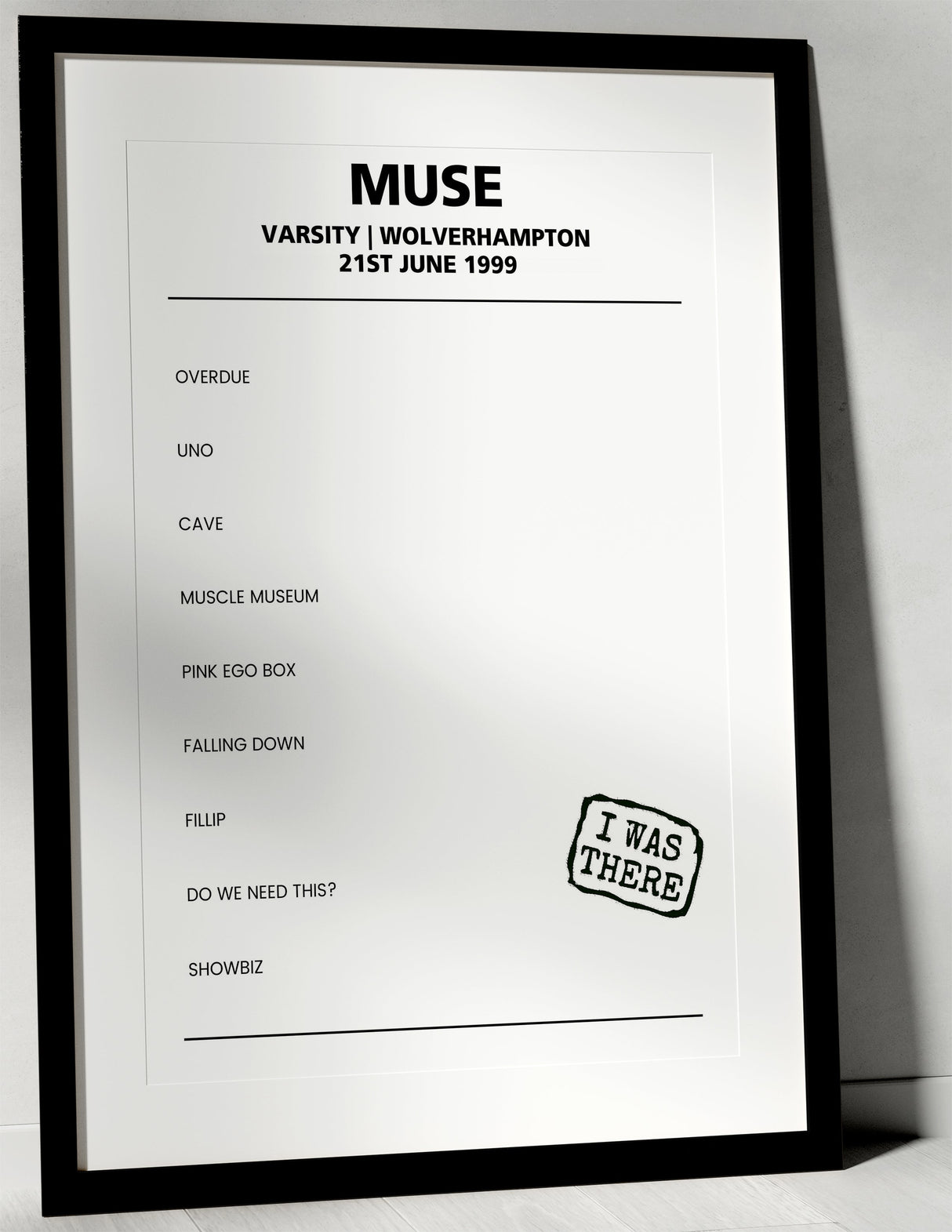 Muse 21st June 1999 Varsity Wolverhampton - Alternate - Setlist