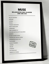 Muse 23rd June 2023 Bellahouston Park Glasgow - Alternate - Setlist