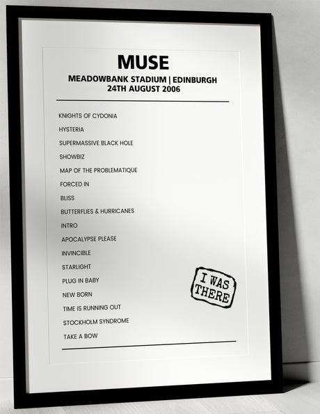 Muse 24th August 2006 Meadowbank Stadium Edinburgh - Alternate - Setlist