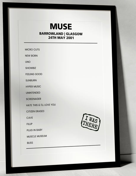 Muse 24th May 2001 Barrowland Glasgow - Alternate - Setlist