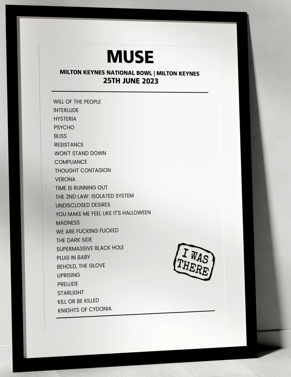 Muse 25th June 2023 Milton Keynes National Bowl Milton Keynes - Alternate - Setlist