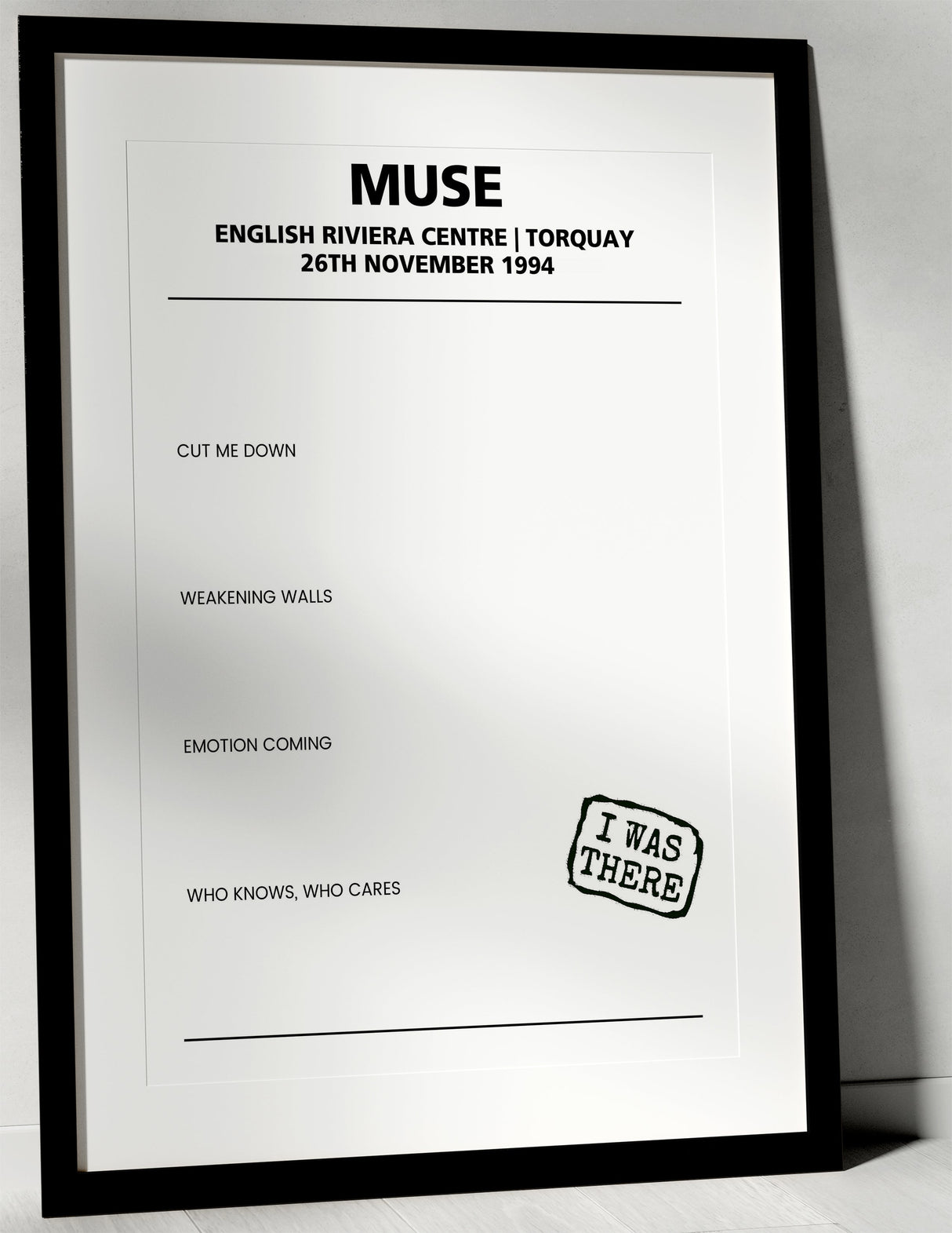 Muse 26th November 1994 English Riviera Centre Torquay - Alternate - Setlist