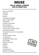 Muse 2nd October 2023 The O2 Arena London - Alternate - Setlist