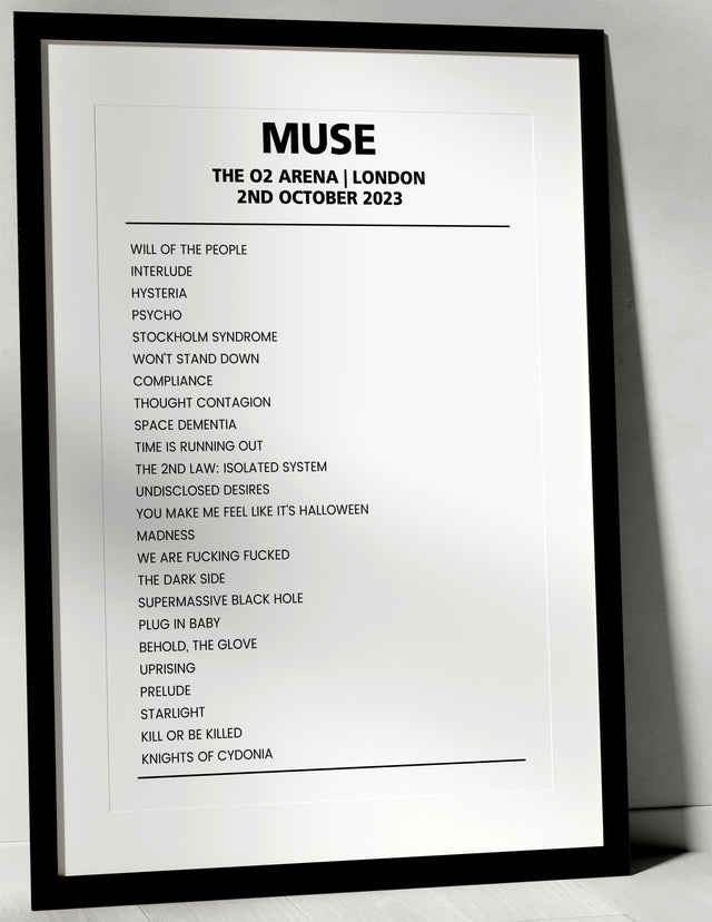 Muse 2nd October 2023 The O2 Arena London - Alternate - Setlist