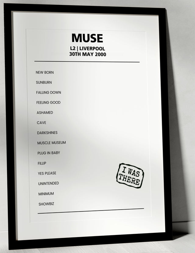 Muse 30th May 2000 L2 Liverpool - Alternate - Setlist