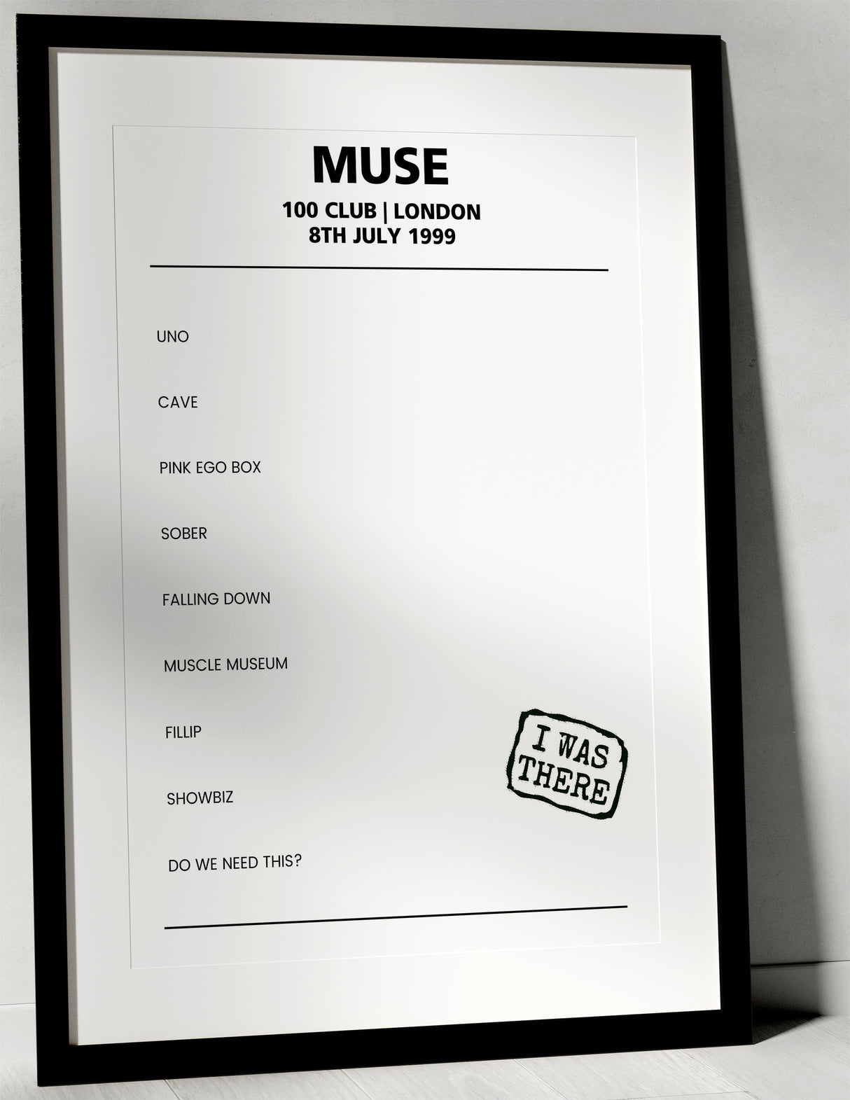 Muse 8th July 1999 100 Club London - Alternate - Setlist