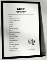 Muse 9th July 2010 Balado Kinross - Alternate - Setlist