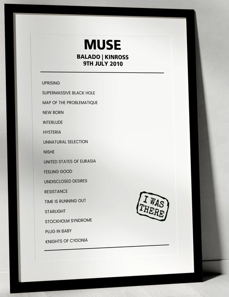 Muse 9th July 2010 Balado Kinross - Alternate - Setlist