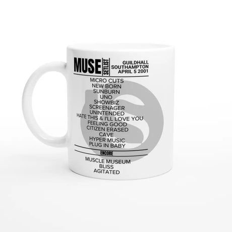 Muse Southampton April 2001 Setlist Mug - Setlist