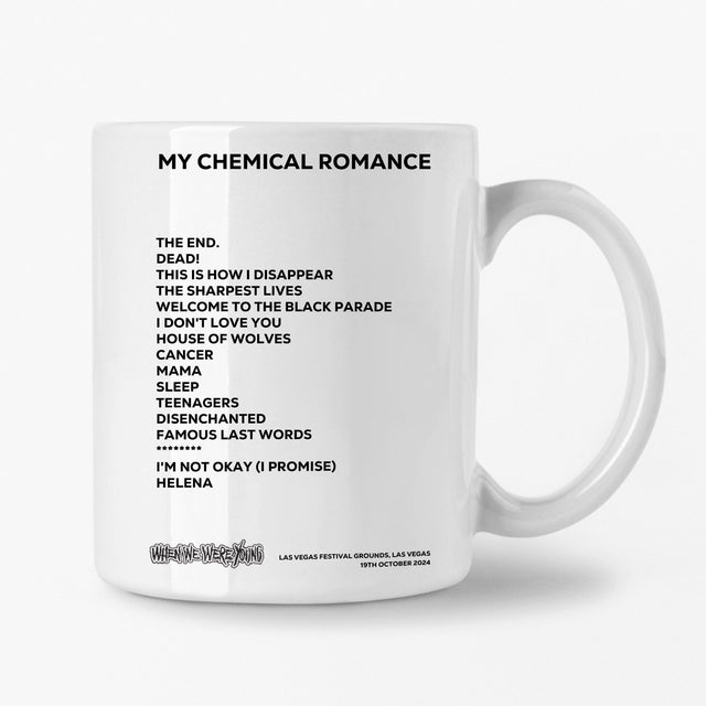 My Chemical Romance Las Vegas 19th October 2024 Setlist Mug - Setlist