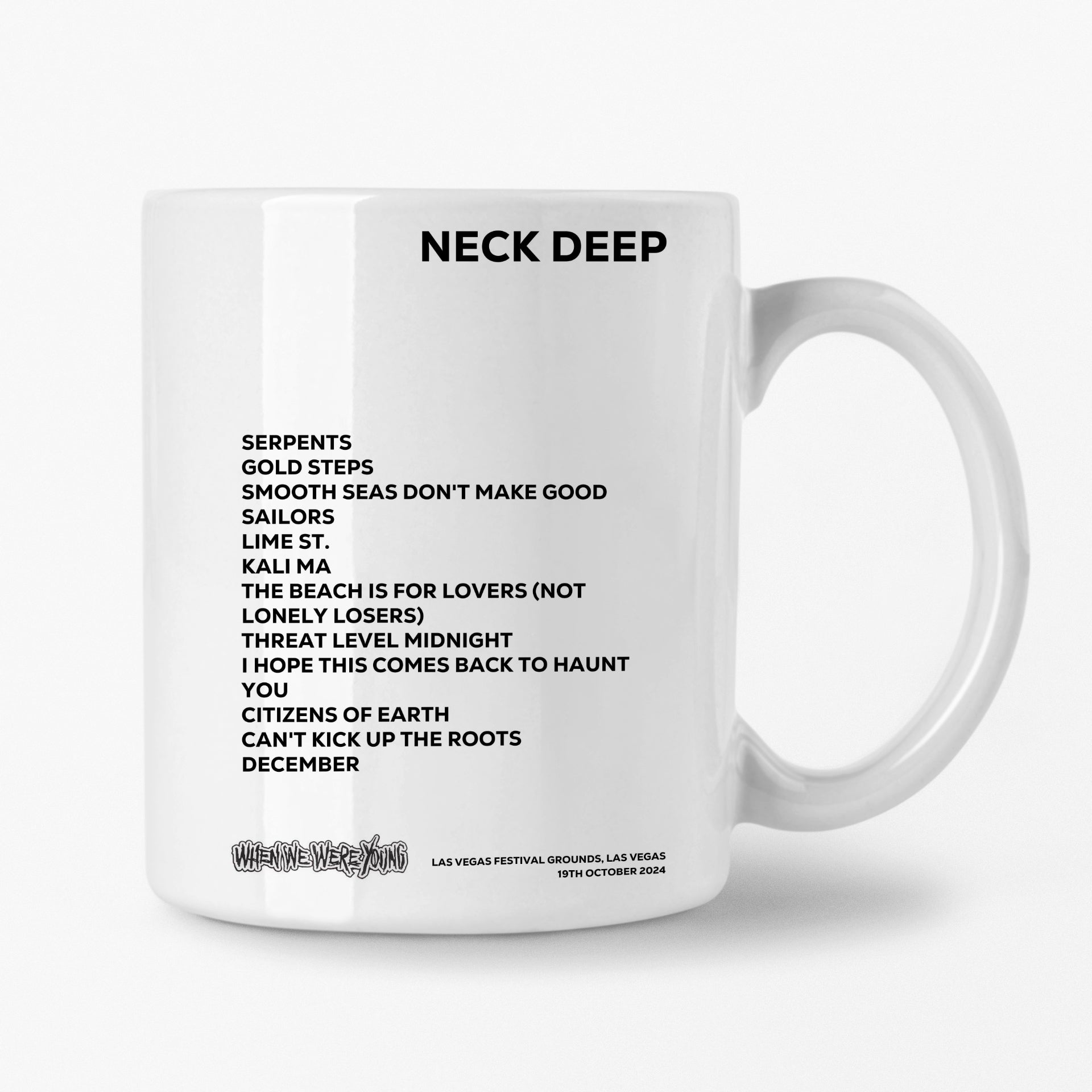 Neck Deep Las Vegas 19th October 2024 Setlist Mug - Setlist