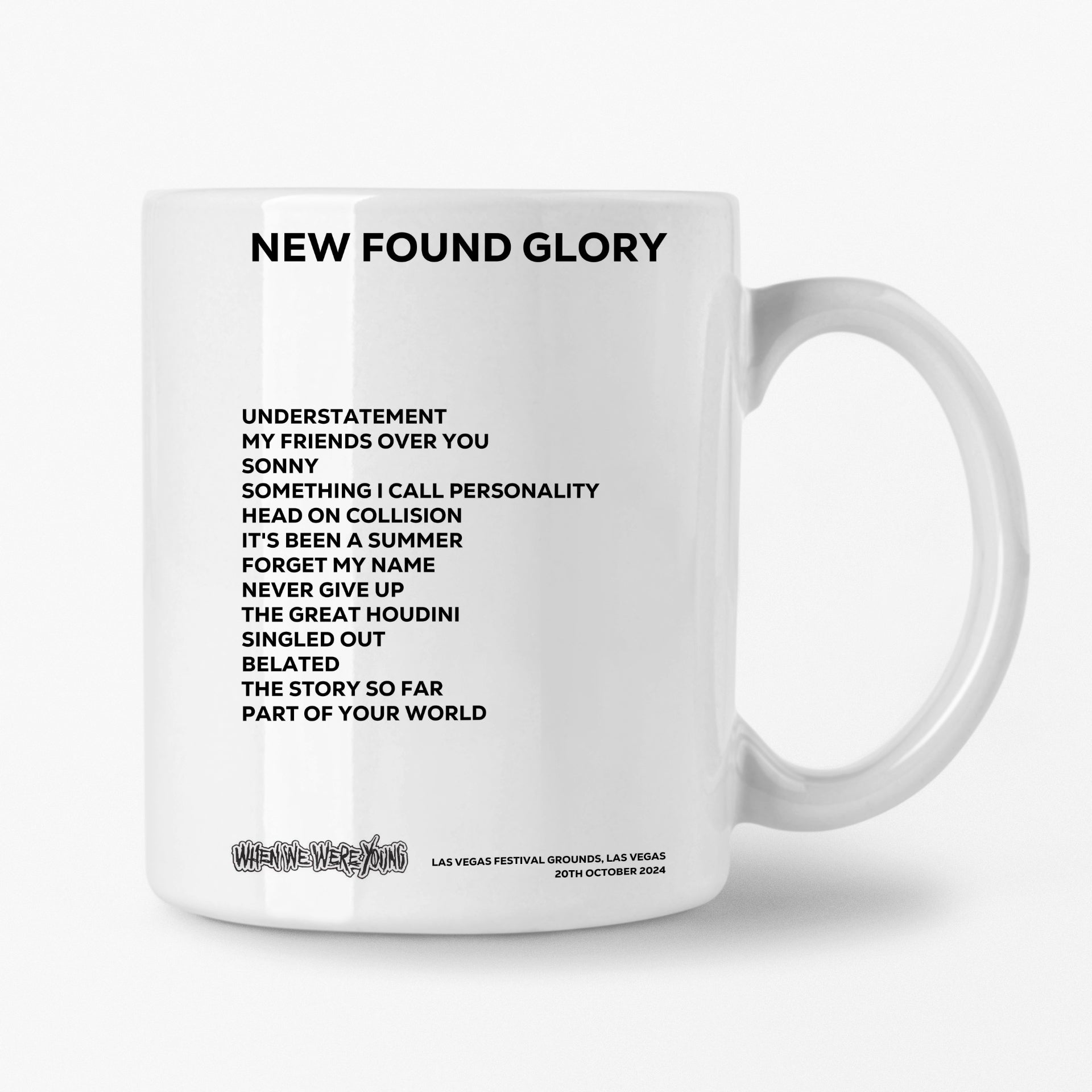 New Found Glory Las Vegas 20th October 2024 Setlist Mug - Setlist