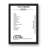 New Order July 07, 2013 Jodrell Bank Macclesfield Setlist Poster - Setlist