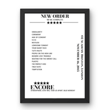 New Order November 16, 2015 O2 Academy Brixton London Setlist Poster - Setlist